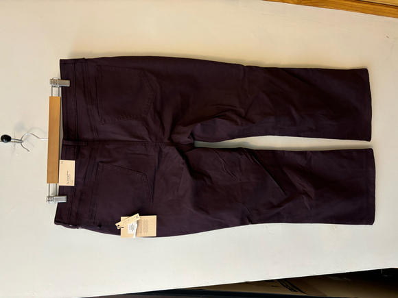 NWT NYDJ Eggplant High-Waisted Flared Ankle Crop Pants - Picture 8 of 11